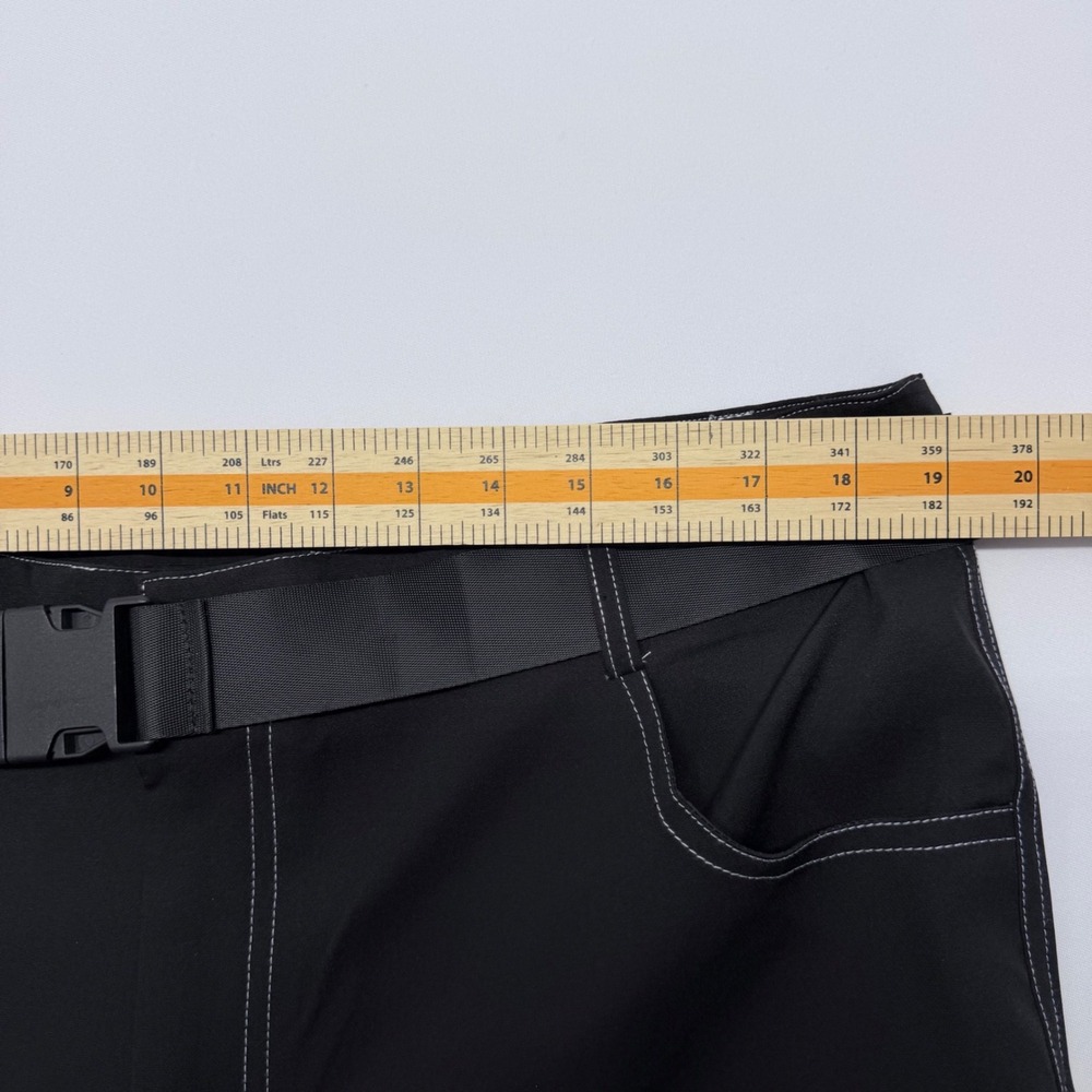 Bae City Black Contrast Stitch Cargo Jogger Pants Buckle Belt Plus Size 2X - Picture 5 of 10